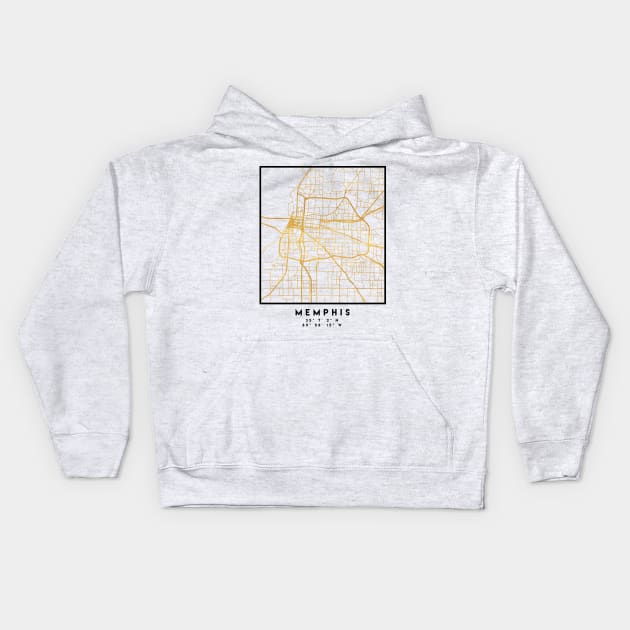 MEMPHIS TENNESSEE CITY STREET MAP ART Kids Hoodie by deificusArt